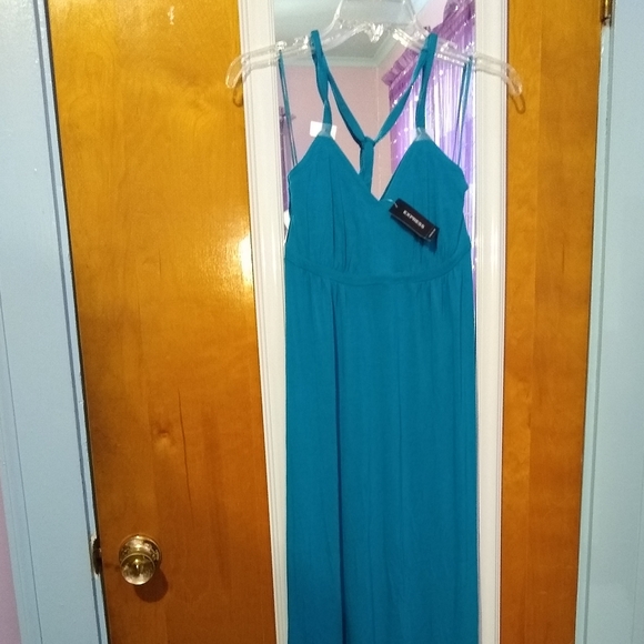 NWT Express Maxi Dress with Tie Around Neck - Size XS - Picture 11 of 14
